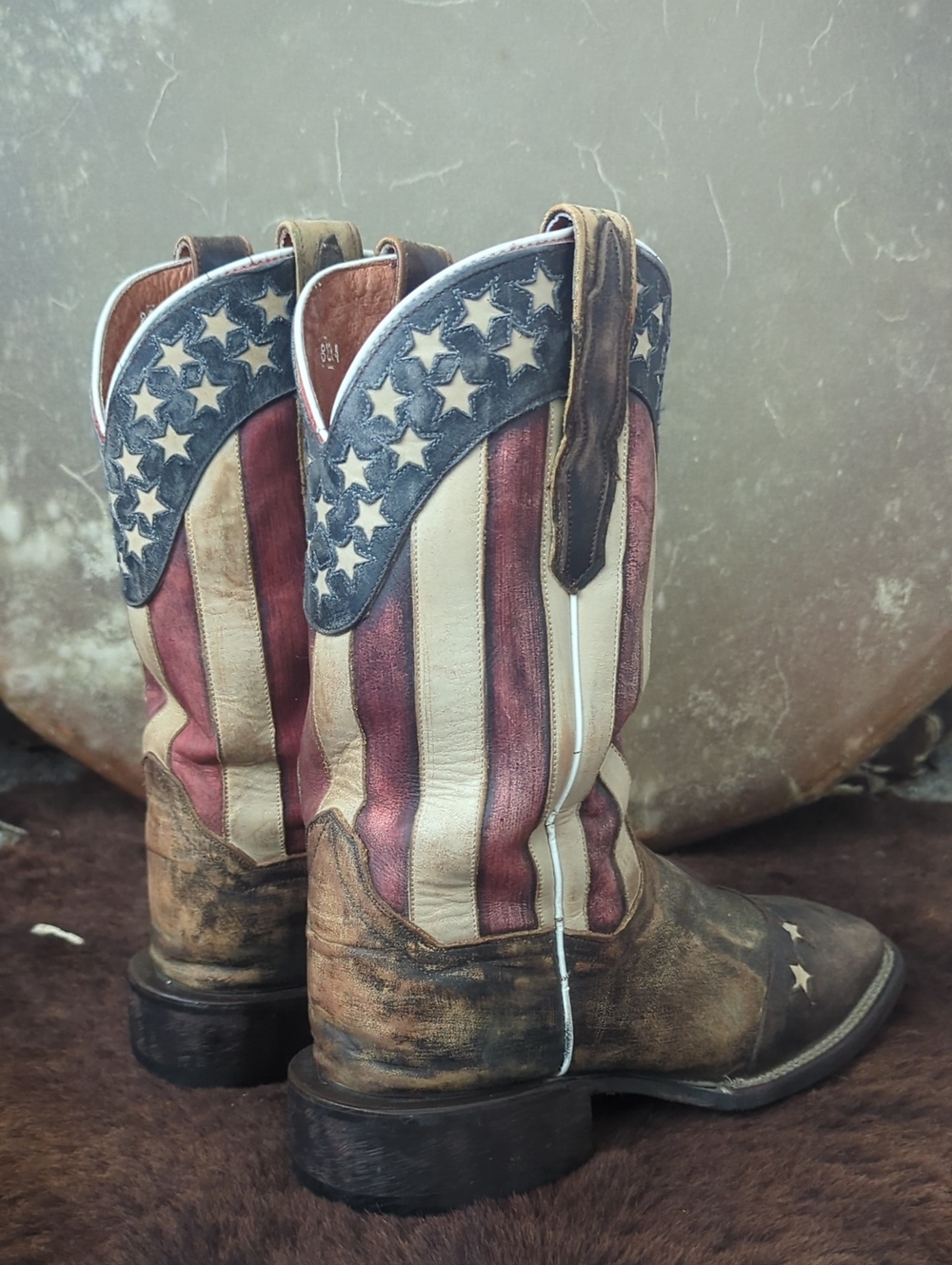 DAN POST DP3914 "Betsy" American Flag cowgirl western boots square toe sz 8.5 - Picture 7 of 15